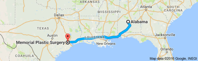 Alabama, TX, USA to Memorial Plastic Surgery - Google Maps