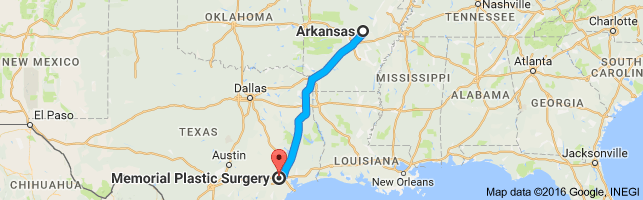 Arkansas, TX, USA to Memorial Plastic Surgery - Google Maps