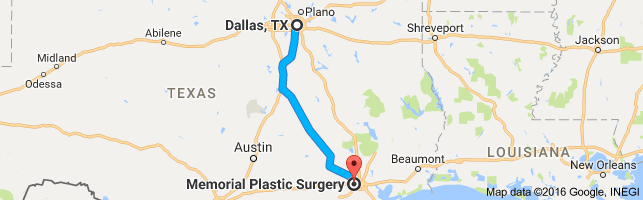 Dallas, TX, USA to Memorial Plastic Surgery - Google Maps